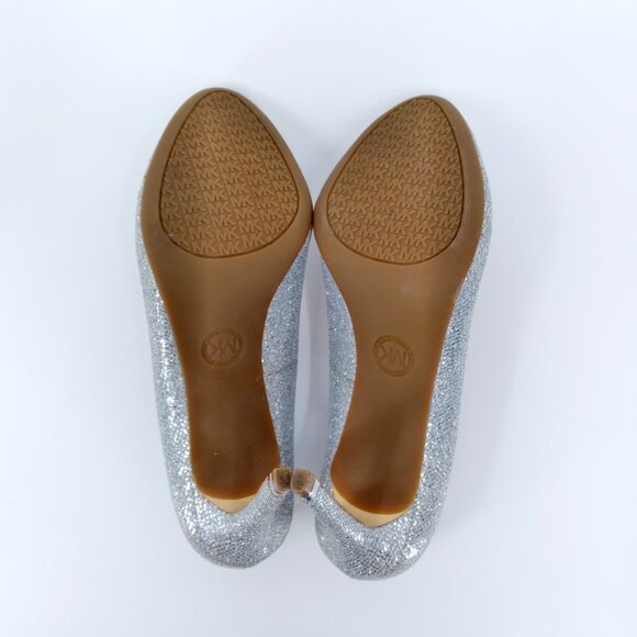 Michael Kors Silver Glitter Pumps Woman Size 7.5 - Picture 5 of 6